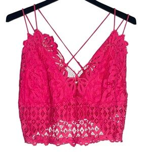 Peach Love California Pink Lace Crop Camisole